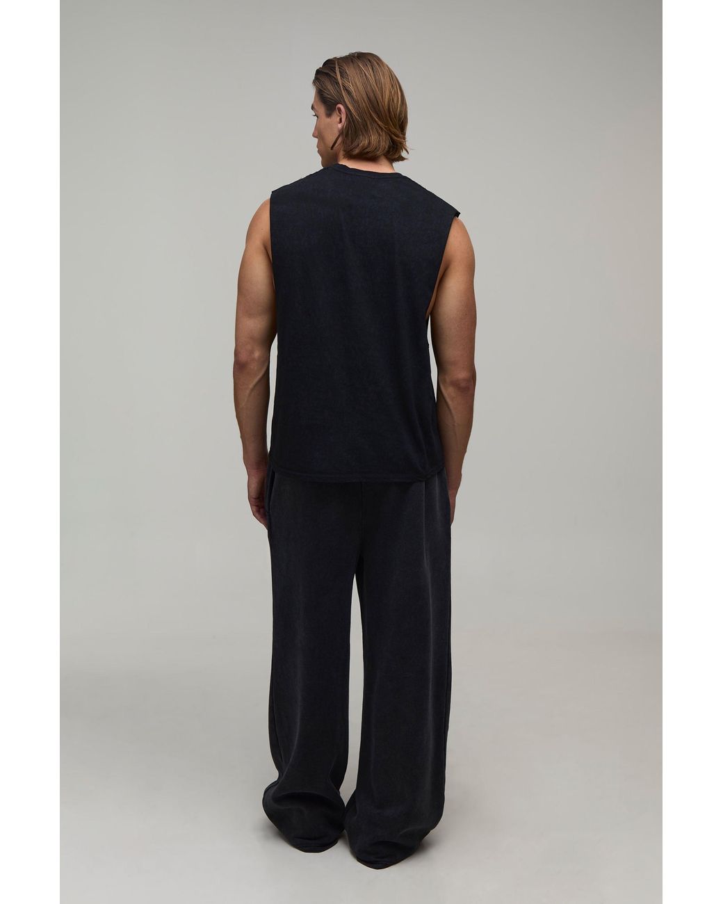 BoohooMAN Blue Regular Spray Wash Tank Cotton for men