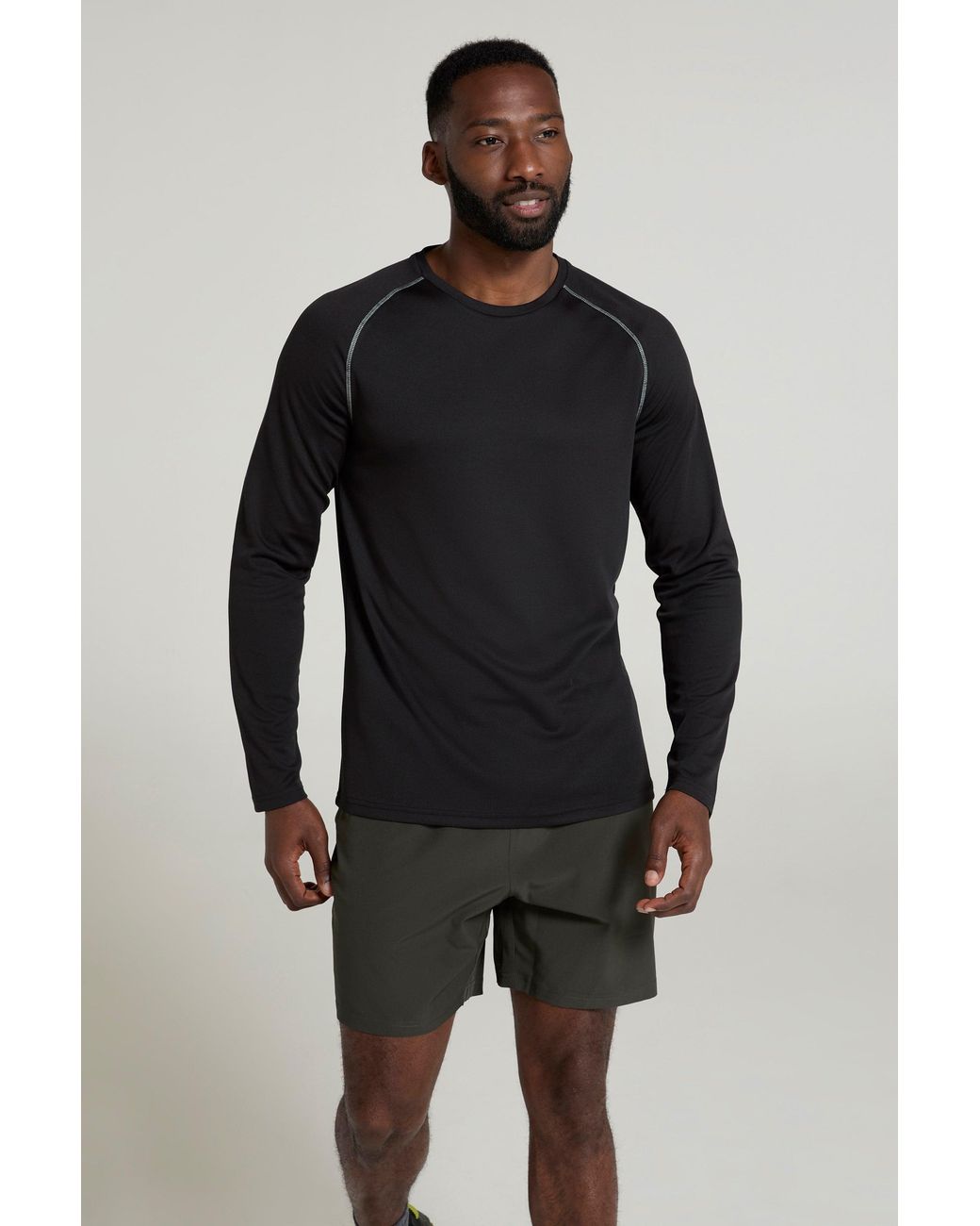 Mountain Warehouse Blue 'Endurance' Isocool Top Long Sleeve Everyday Sports Tee for men