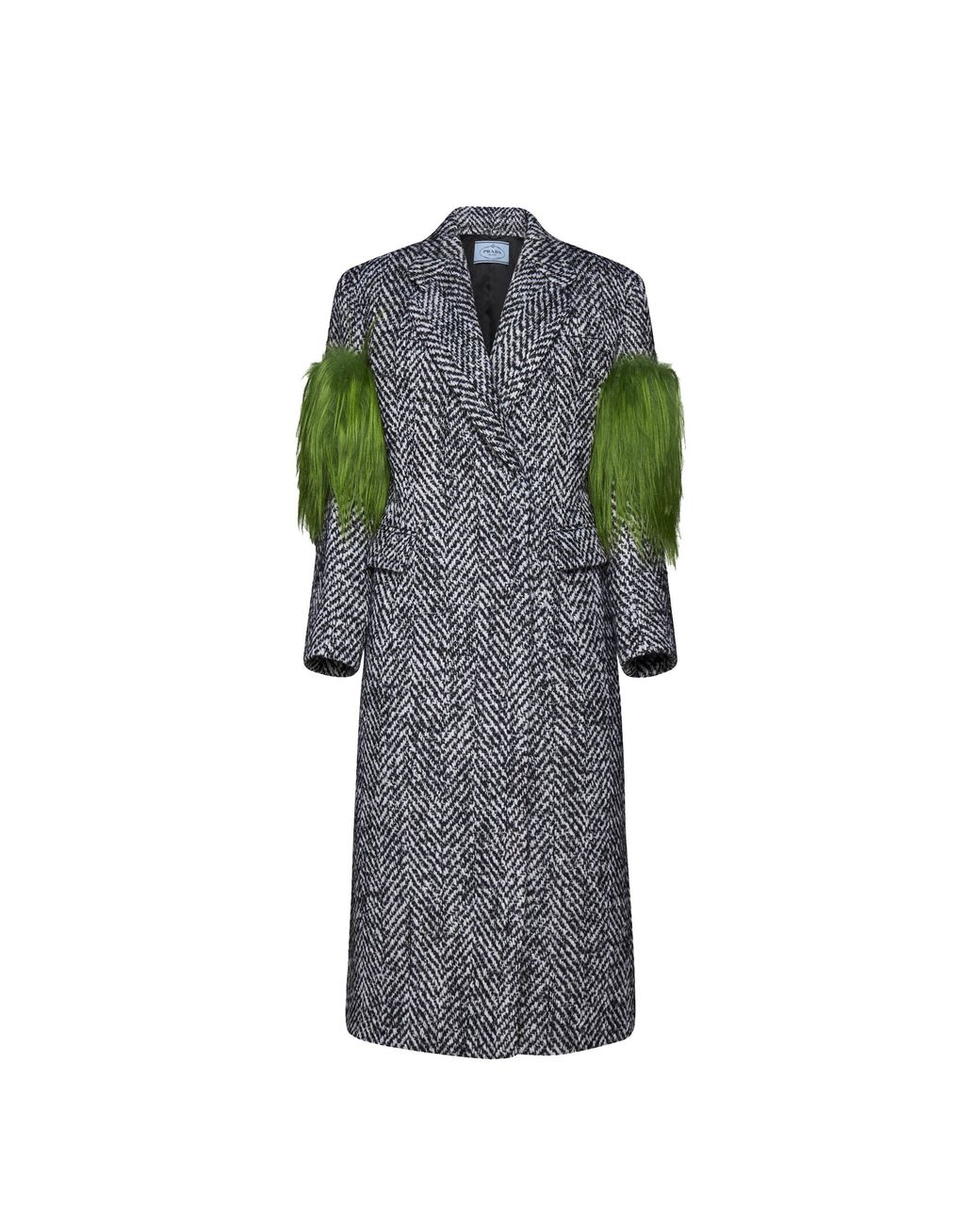 Prada Visgraat Wollen Jas in het Gray