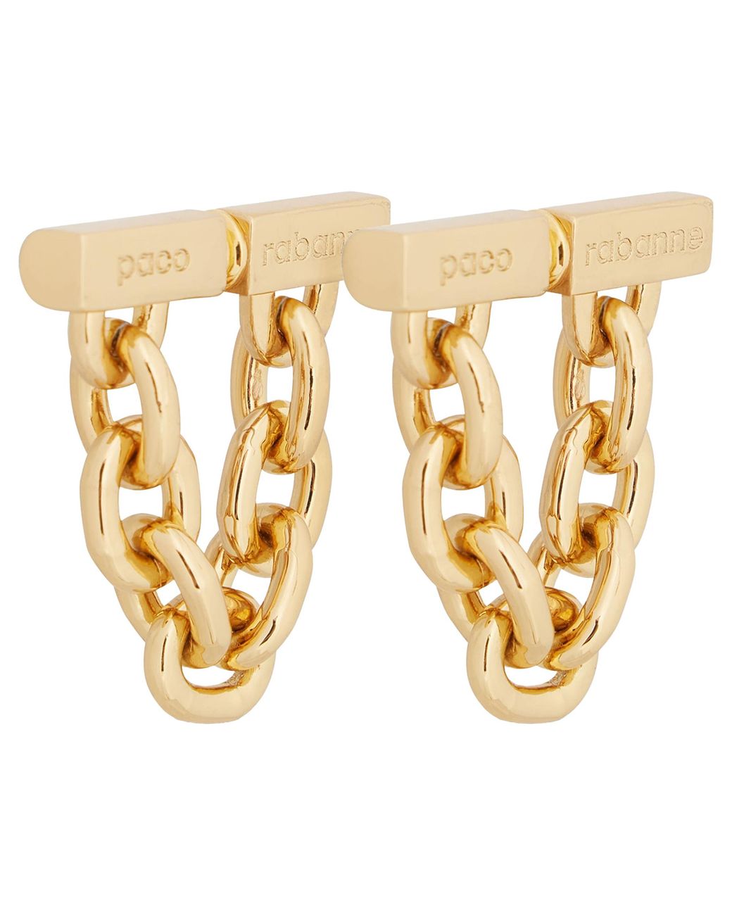 Rabanne Metallic Chain-Link Earrings Metal