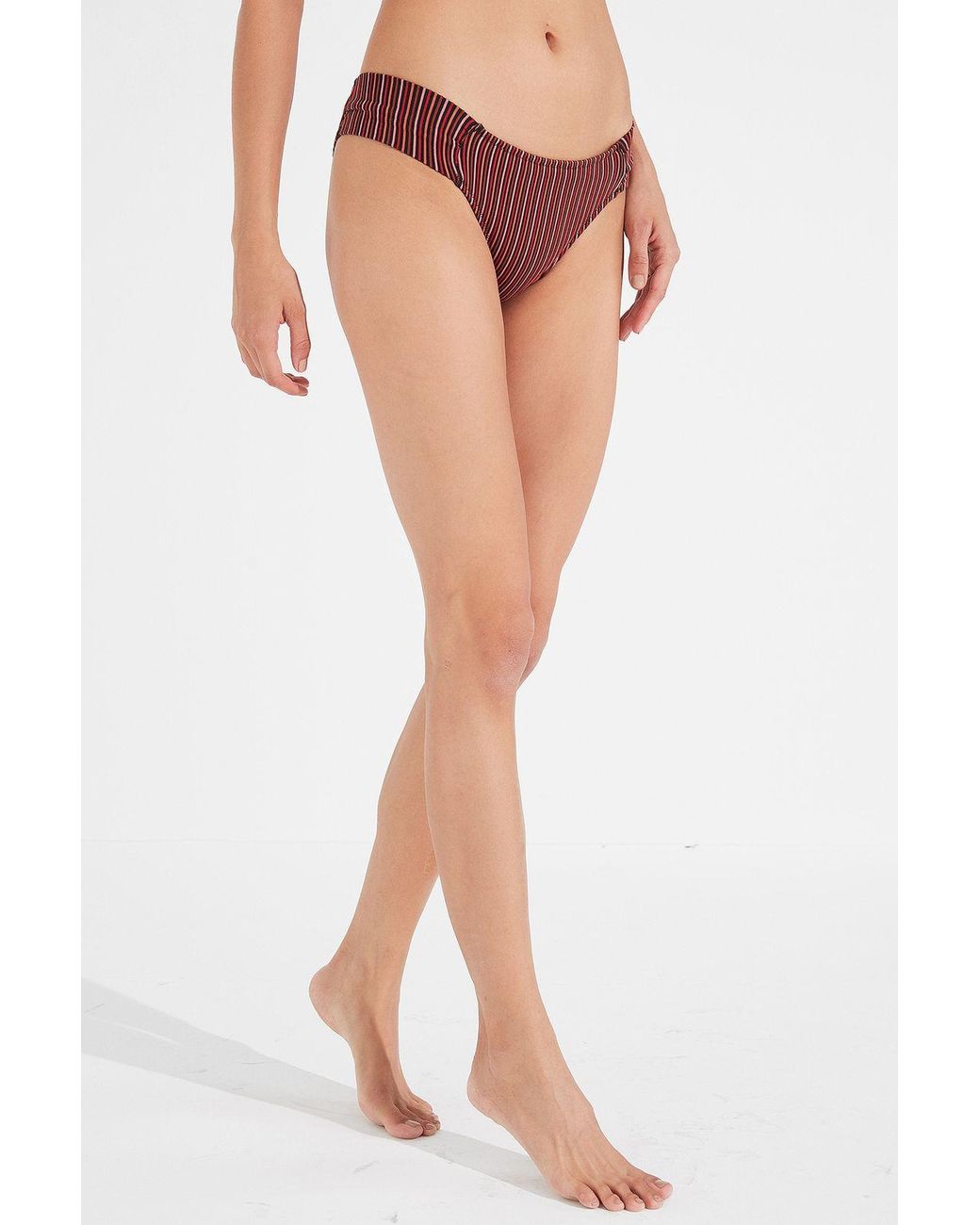 Penti Orange Striped Mid-Waist Hipster Bikini Bottoms