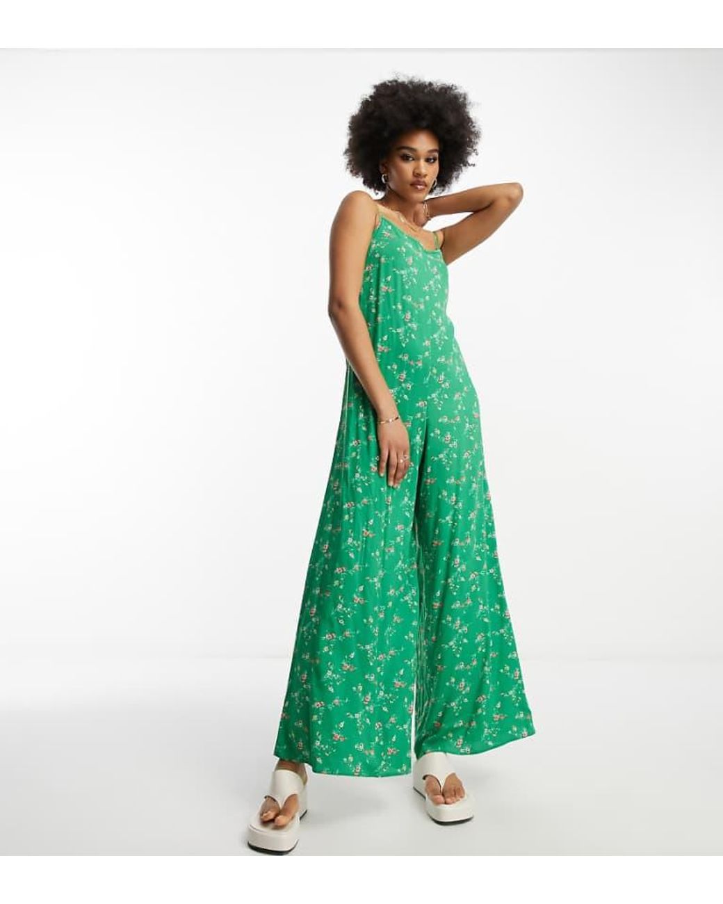 ASOS Green Design Strappy Culotte Jumpsuit