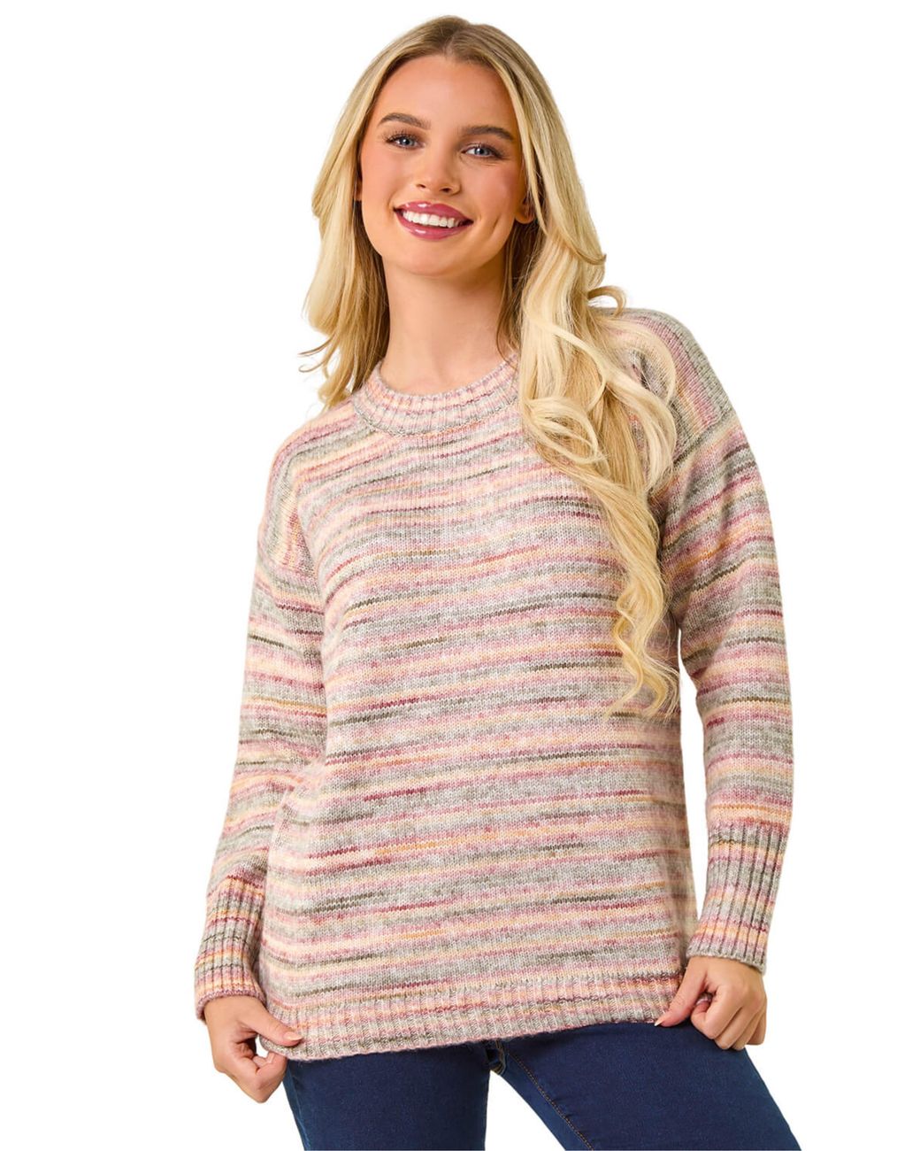 Roman Pink Petite Space Dye Knitted Jumper
