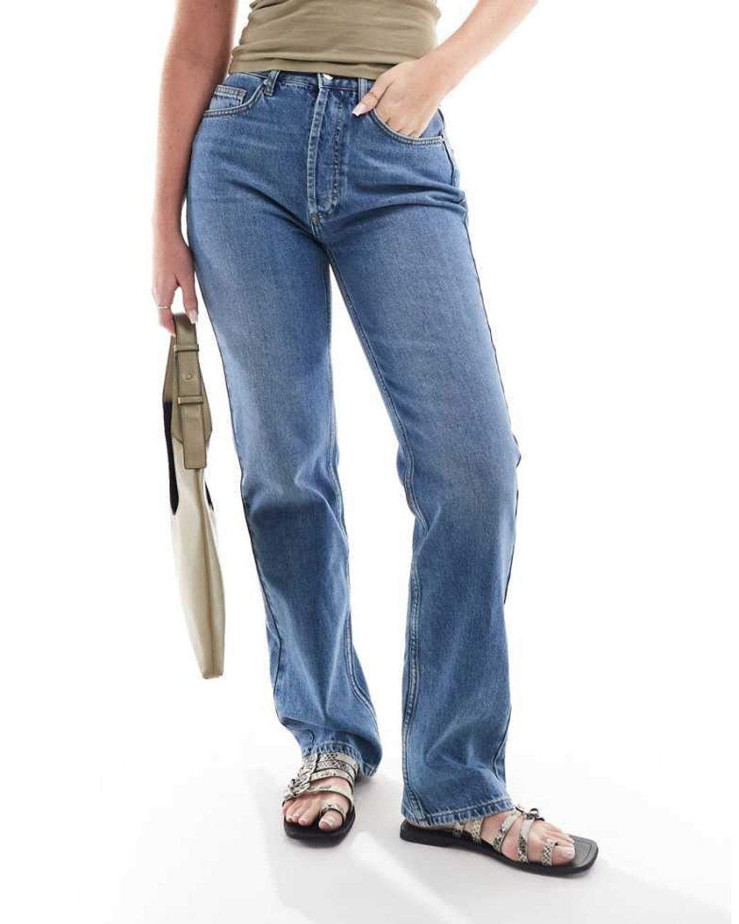 Topshop Hourglass Blue Ember Low Rise Wide Leg Jean