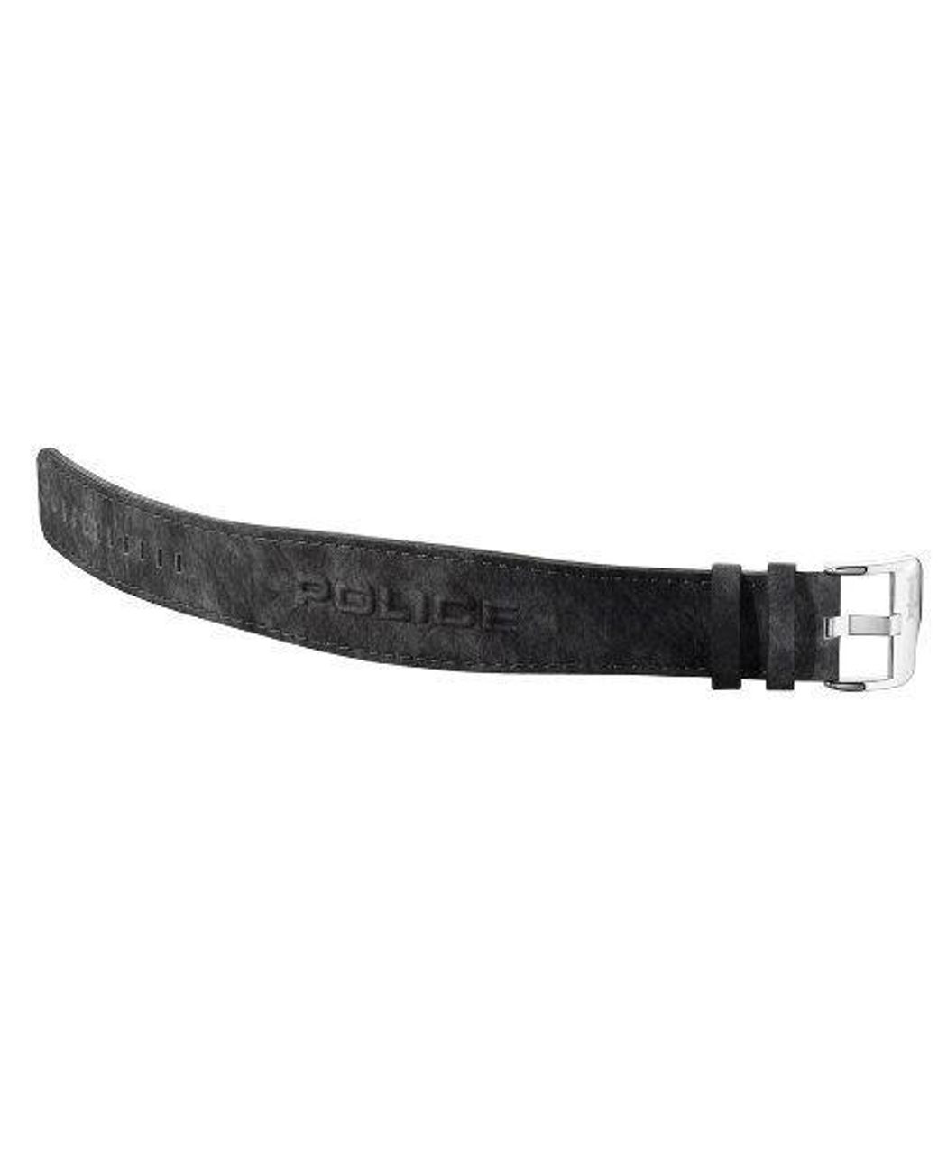 Police Black "Chord" Leather Watch With 3D Logo Buckle