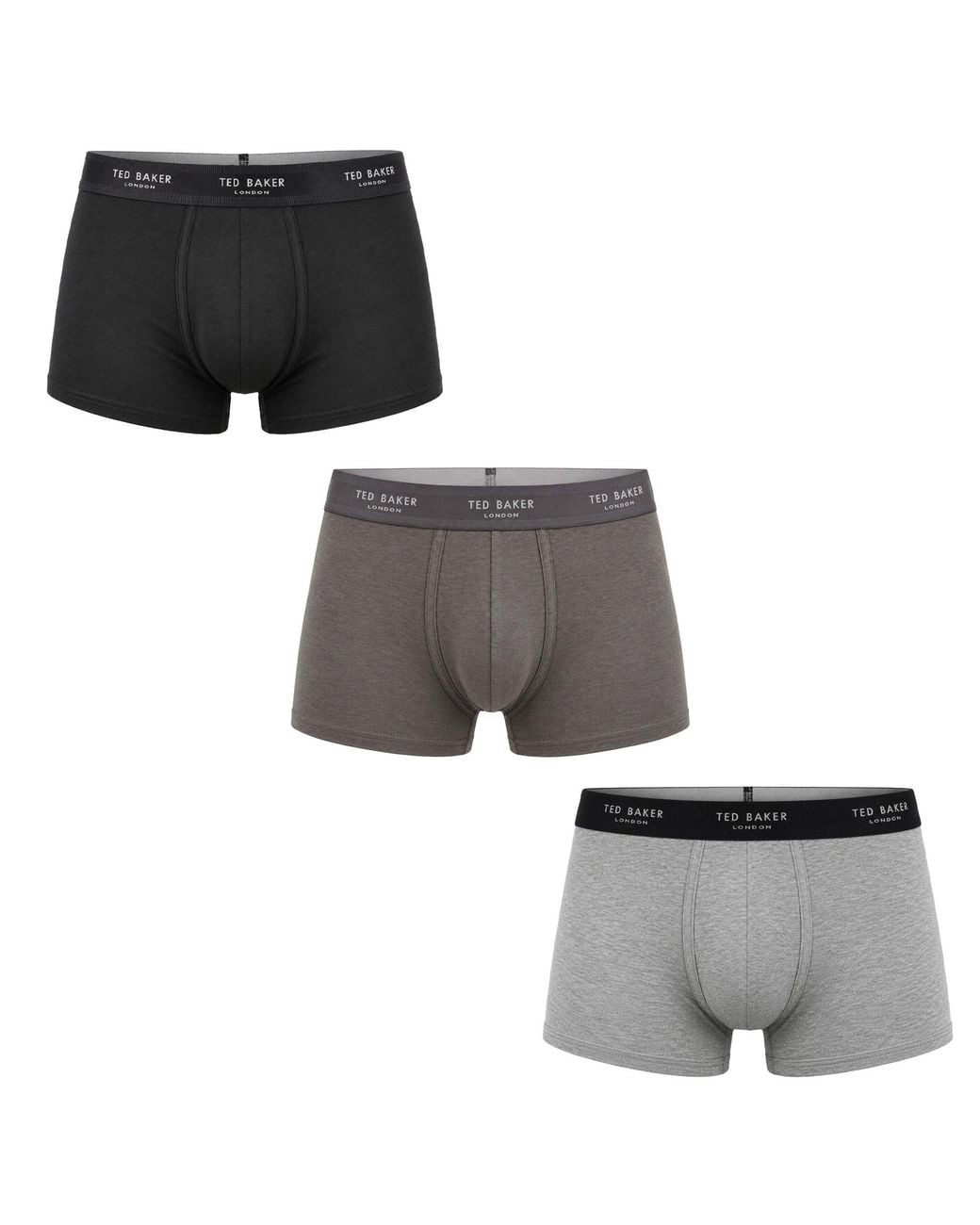 Ted Baker Gray 3-Pack Nino Boxer Shorts Cotton for men