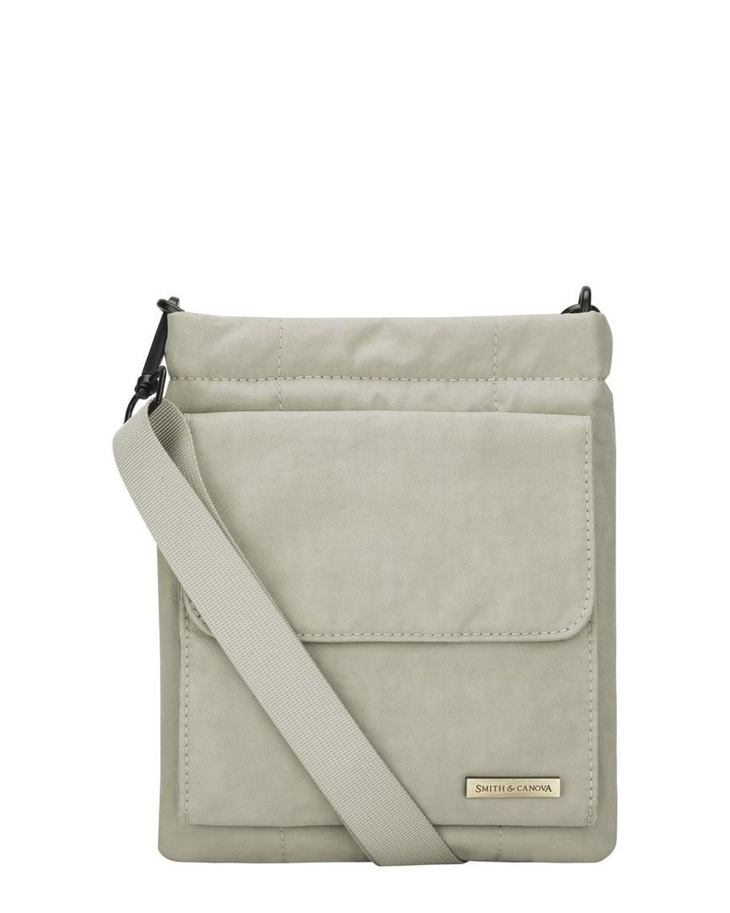 Smith & Canova Gray Portrait Nylon Crossbody Bag