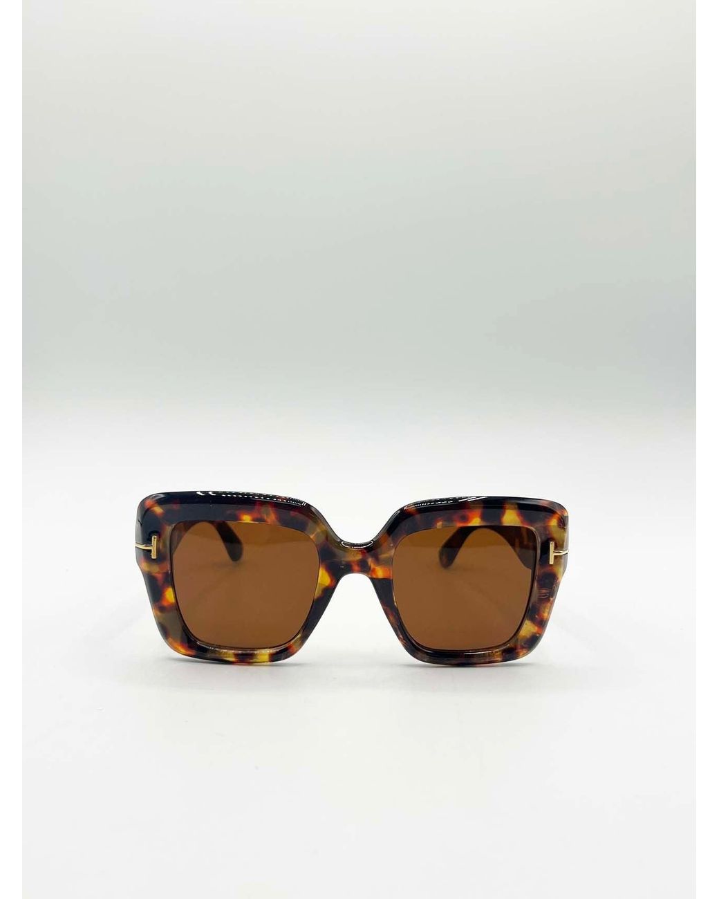 SVNX Brown Bold Square Sunglasses