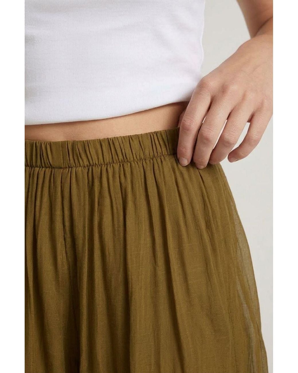 Izabel London Green Semi Sheer Layer High Waist Harem Pants