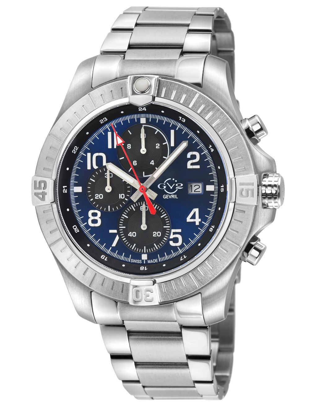 Gv2 Gray T38 Ss Case, Enamel Dial With Print, 3 Sub 316L Staineless Steel Bracelet Watch for men