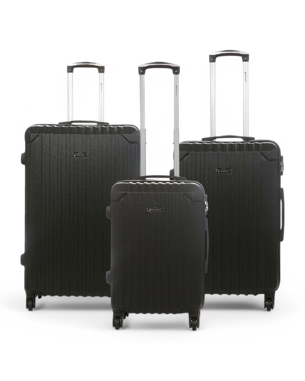 Infinity Leather Black Hard Shell Abs 8 Wheels Luggage Travel Cabin Suitcase