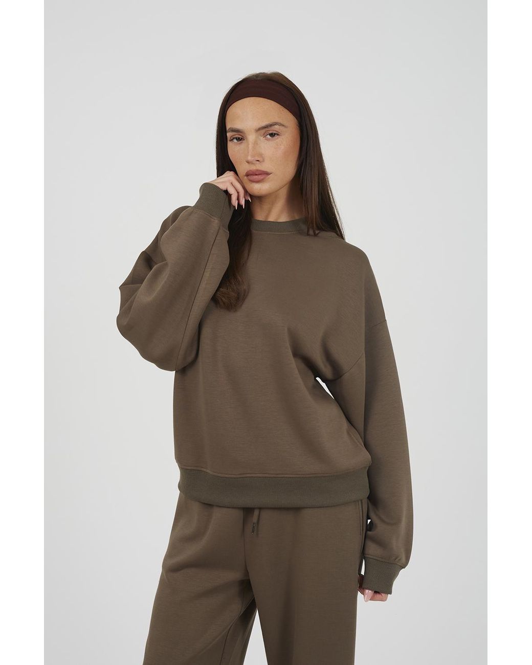 Brave Soul Brown Crew Neck Scuba Sweatshirt