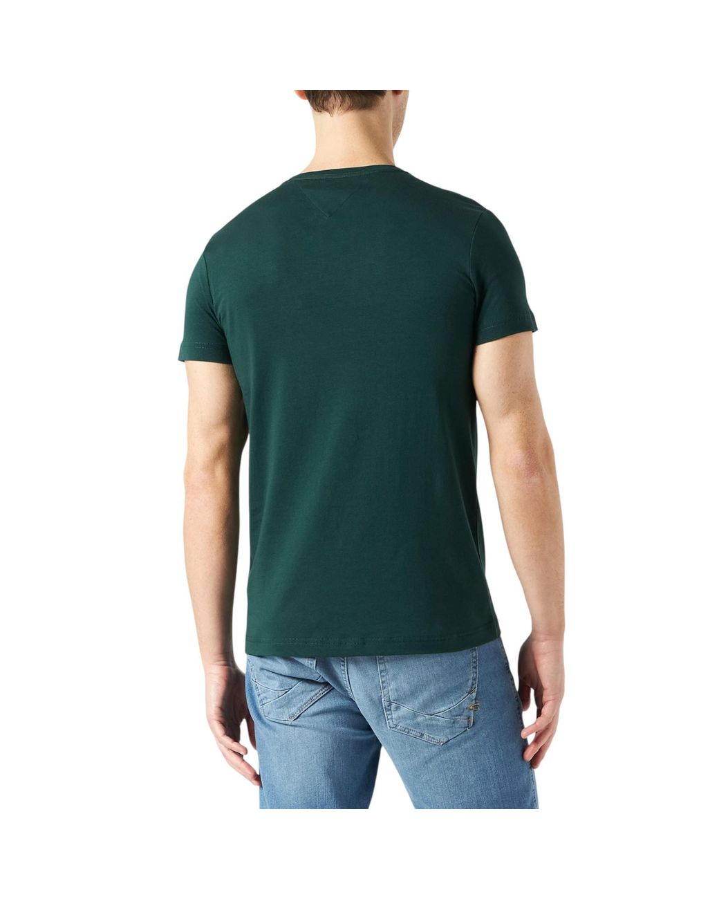 Tommy Hilfiger Green 10839 T Shirts Crew Neck Short Sleeve Summer New Cotton Tee for men