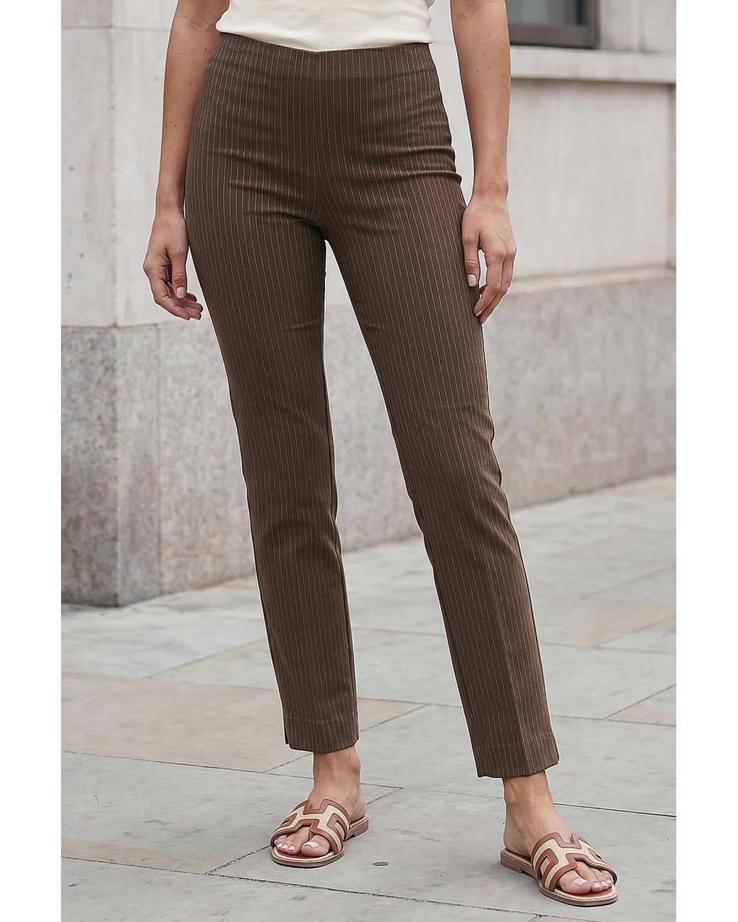 Roman Gray Stripe Bengaline Trouser