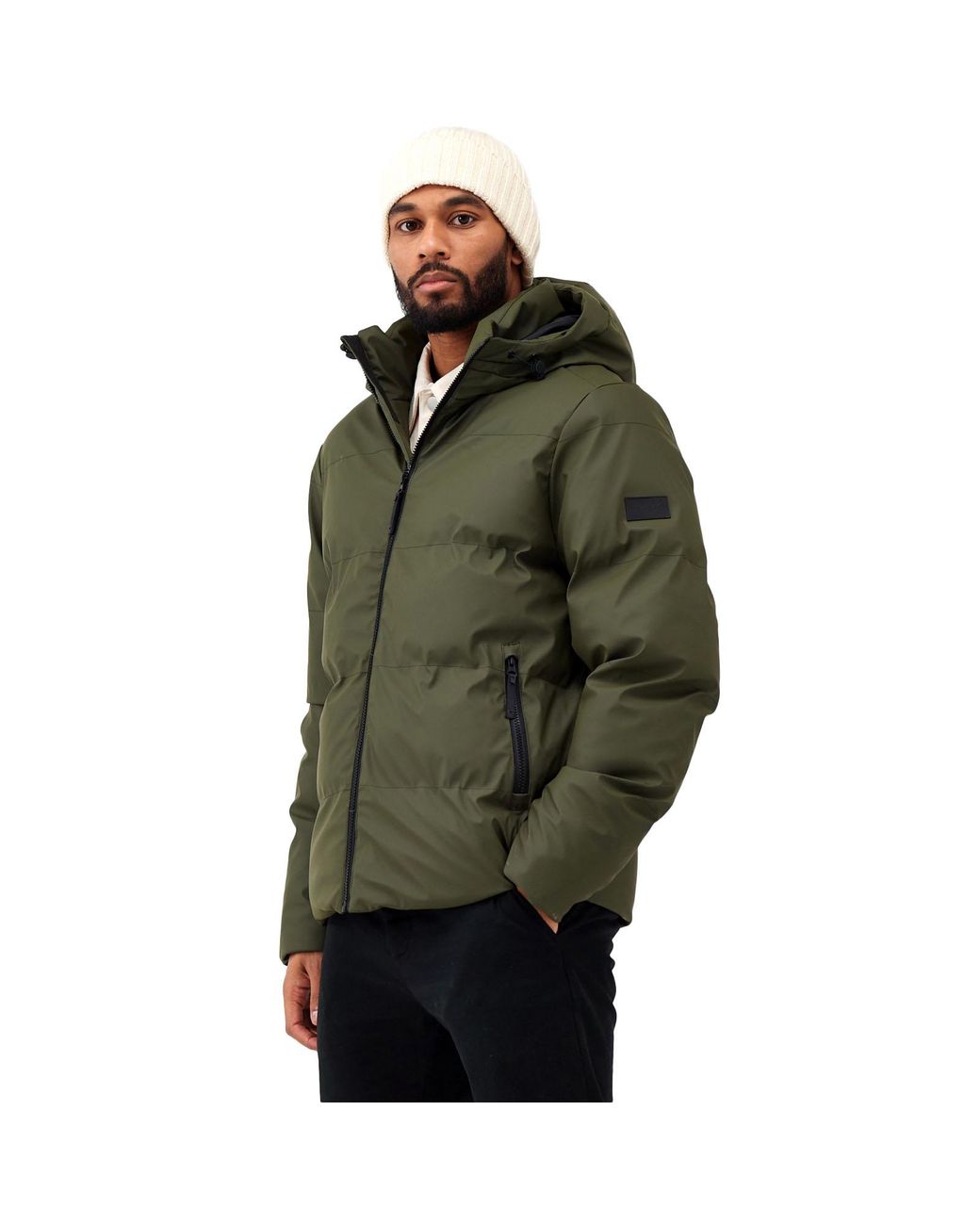 Regatta Green Saltern Quilted Warm Hooded Water Repellent Jacket for men