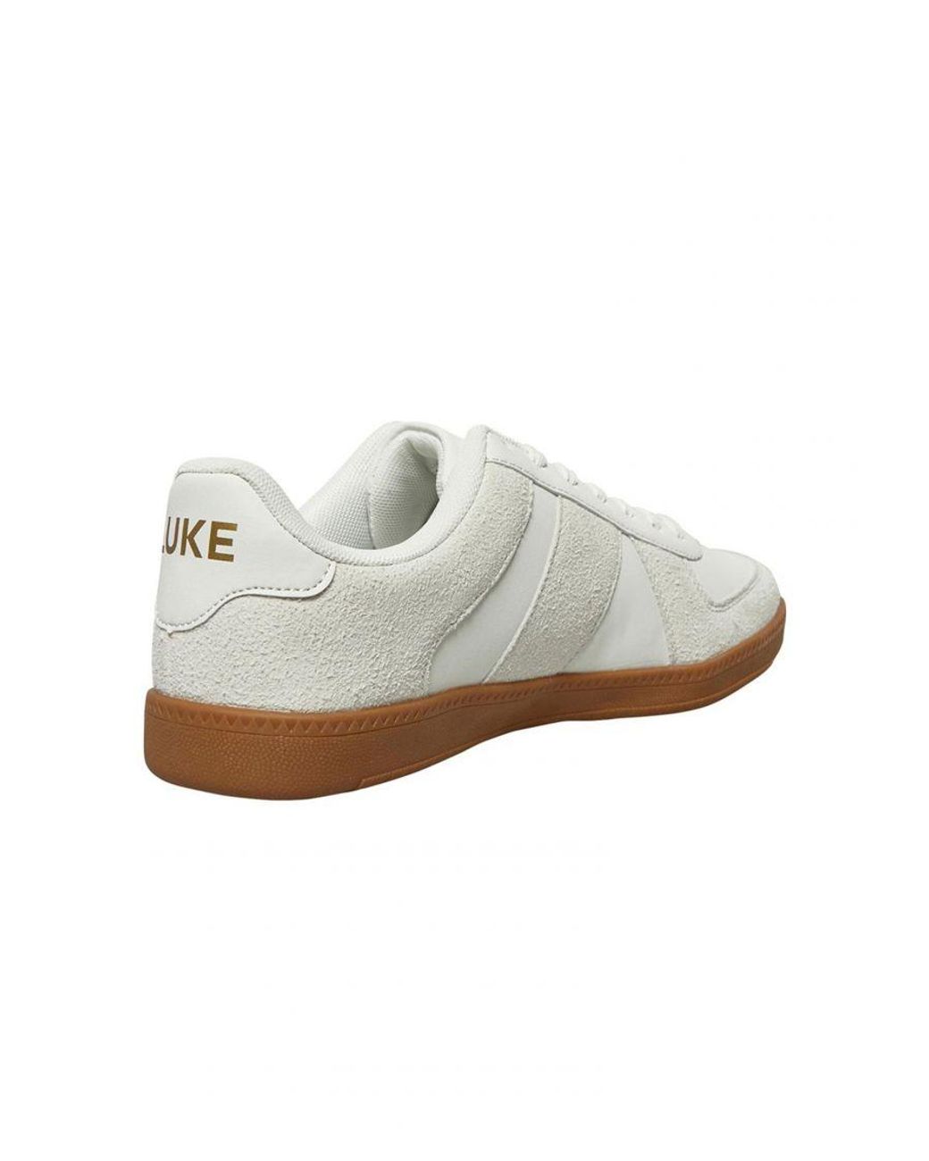 Luke 1977 White Sprinks Faux Suede & Pu Trainers for men
