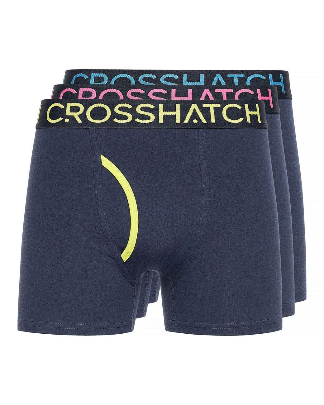 Crosshatch Blue Trioglow Boxer Shorts (Pack Of 3) for men