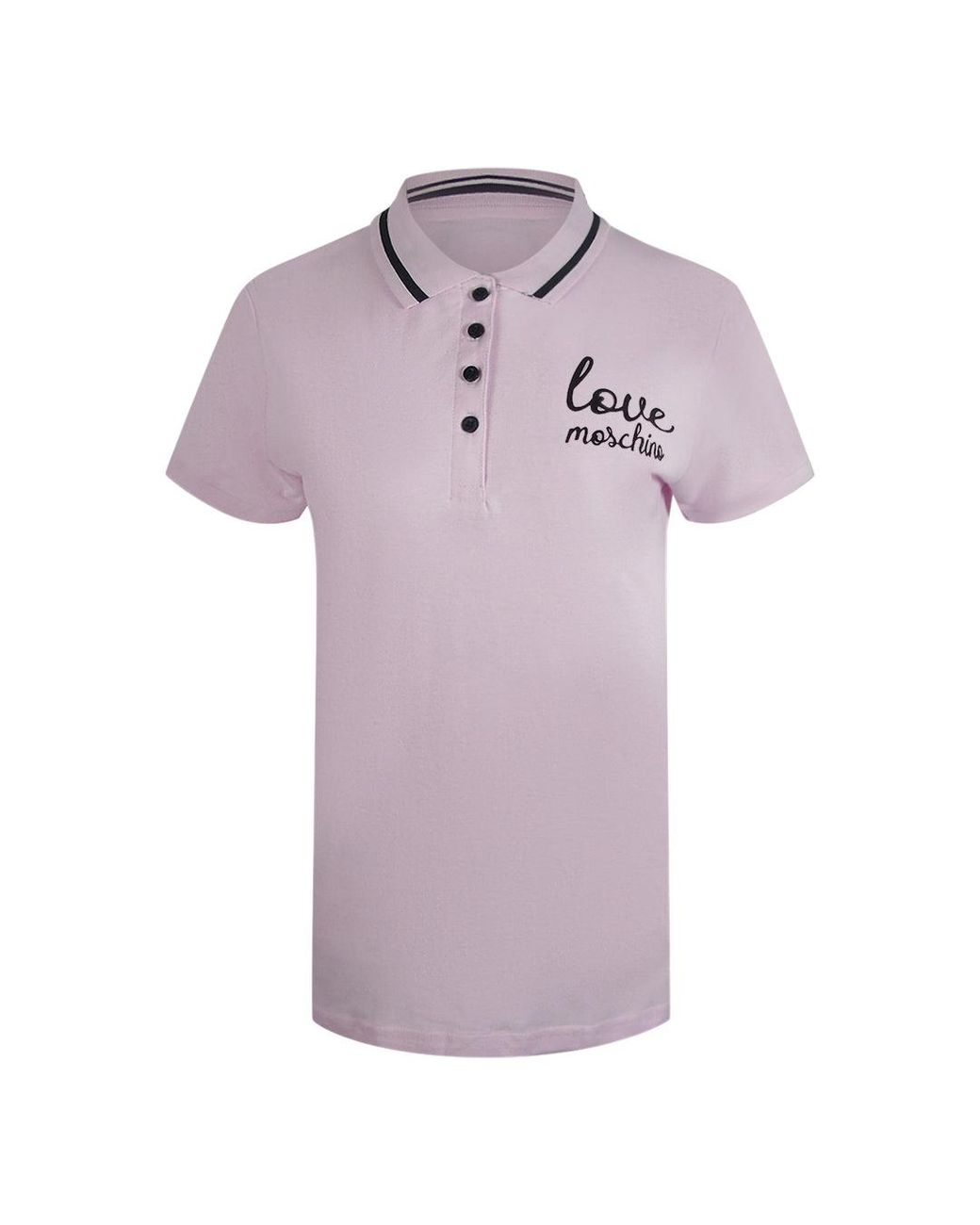 Moschino Purple Love Signature Logo Polo Shirt Cotton