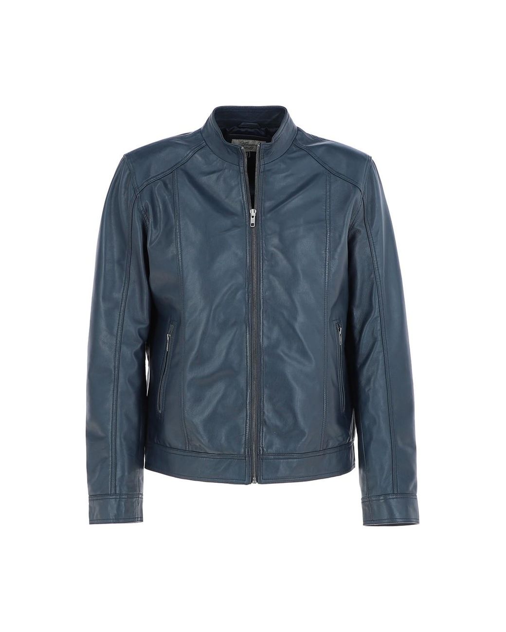 Ashwood Leather Blue 'Alberto' Biker Jacket for men