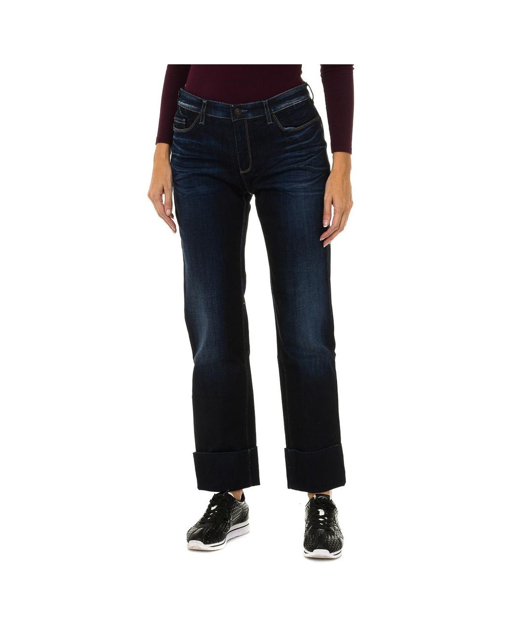 Armani Blue Long Worn Effect Denim Pants 6Y5J11-5D2Uz