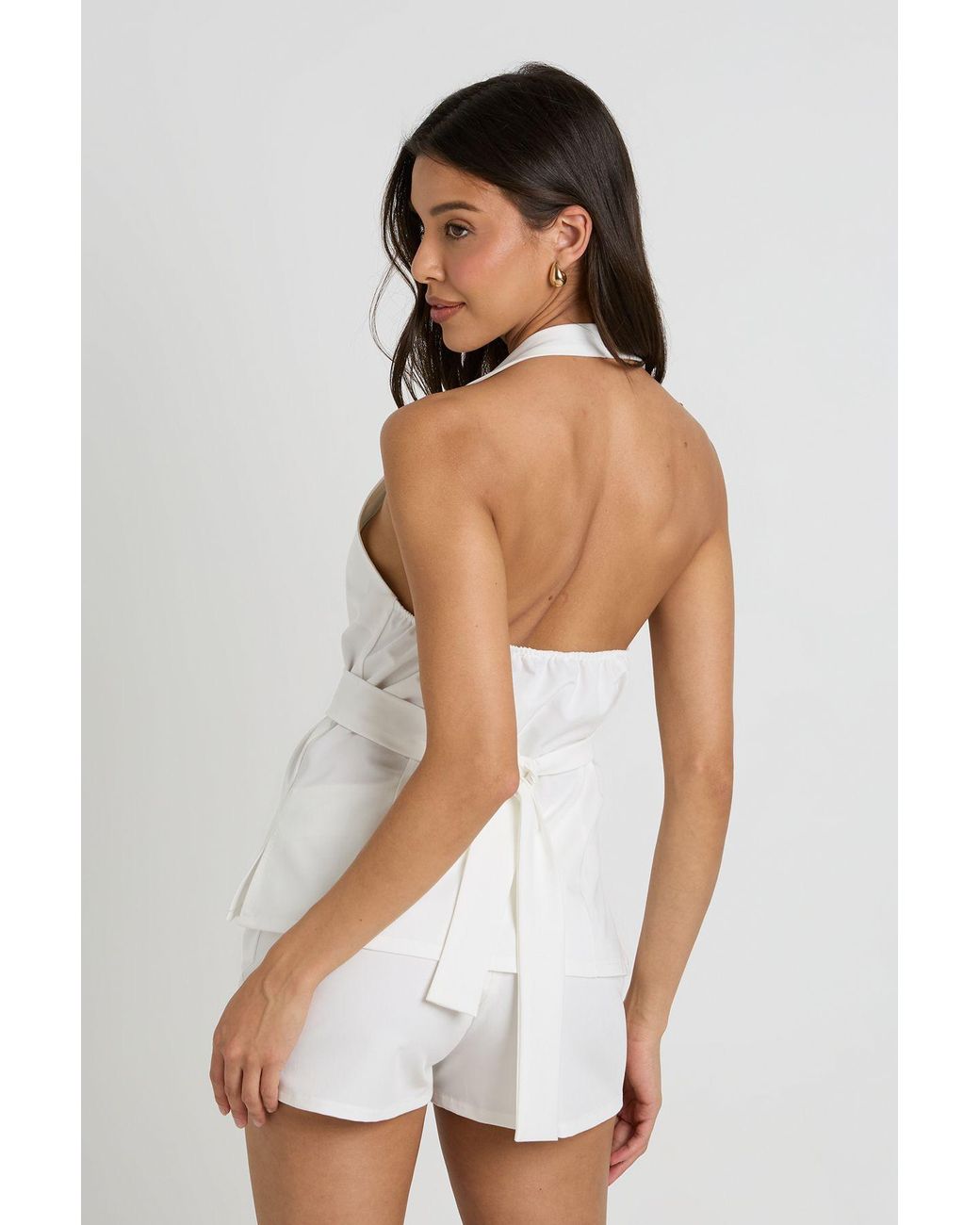 Boohoo White Tailored Mini Shorts