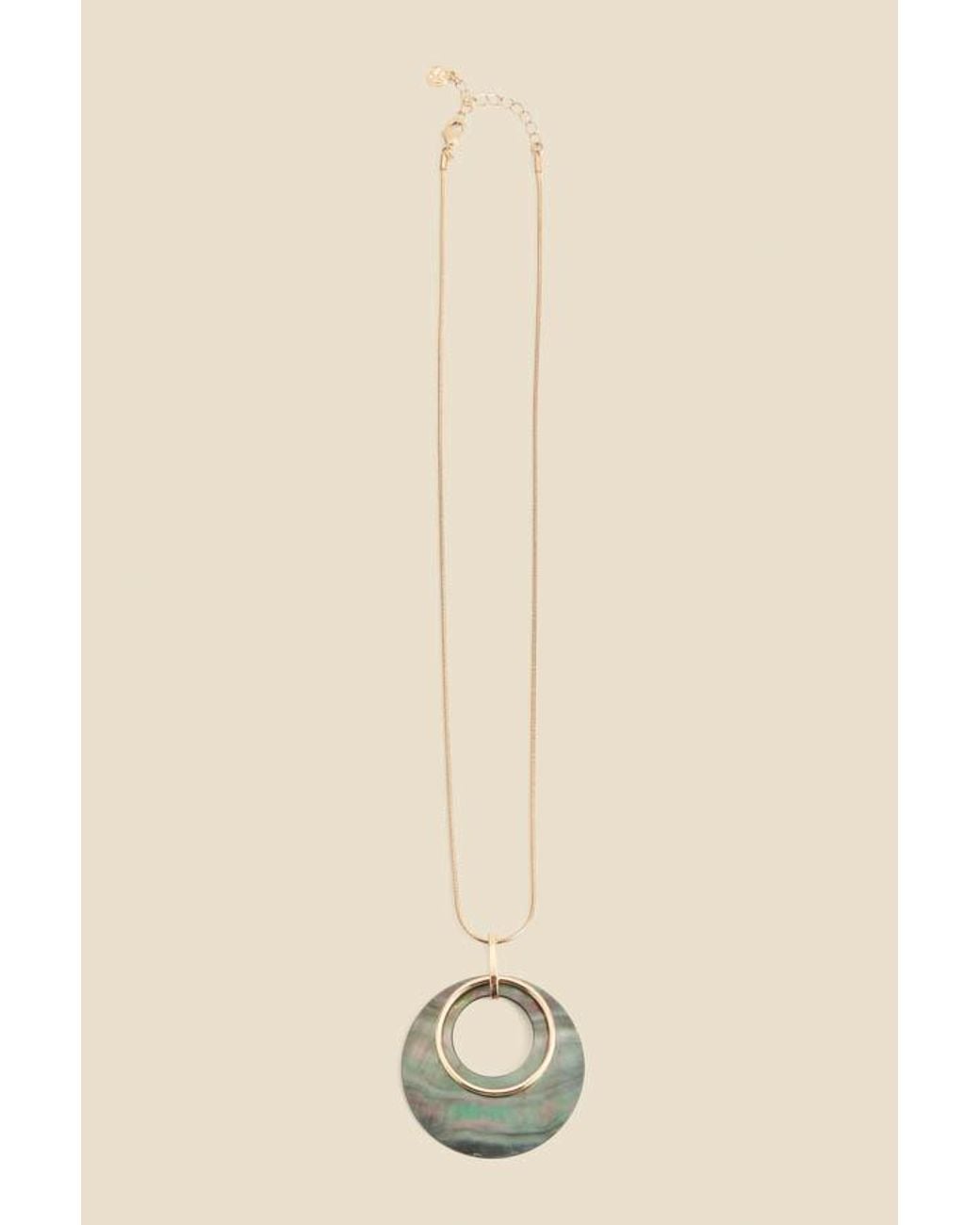 Sosandar Natural Round Pendant Necklace