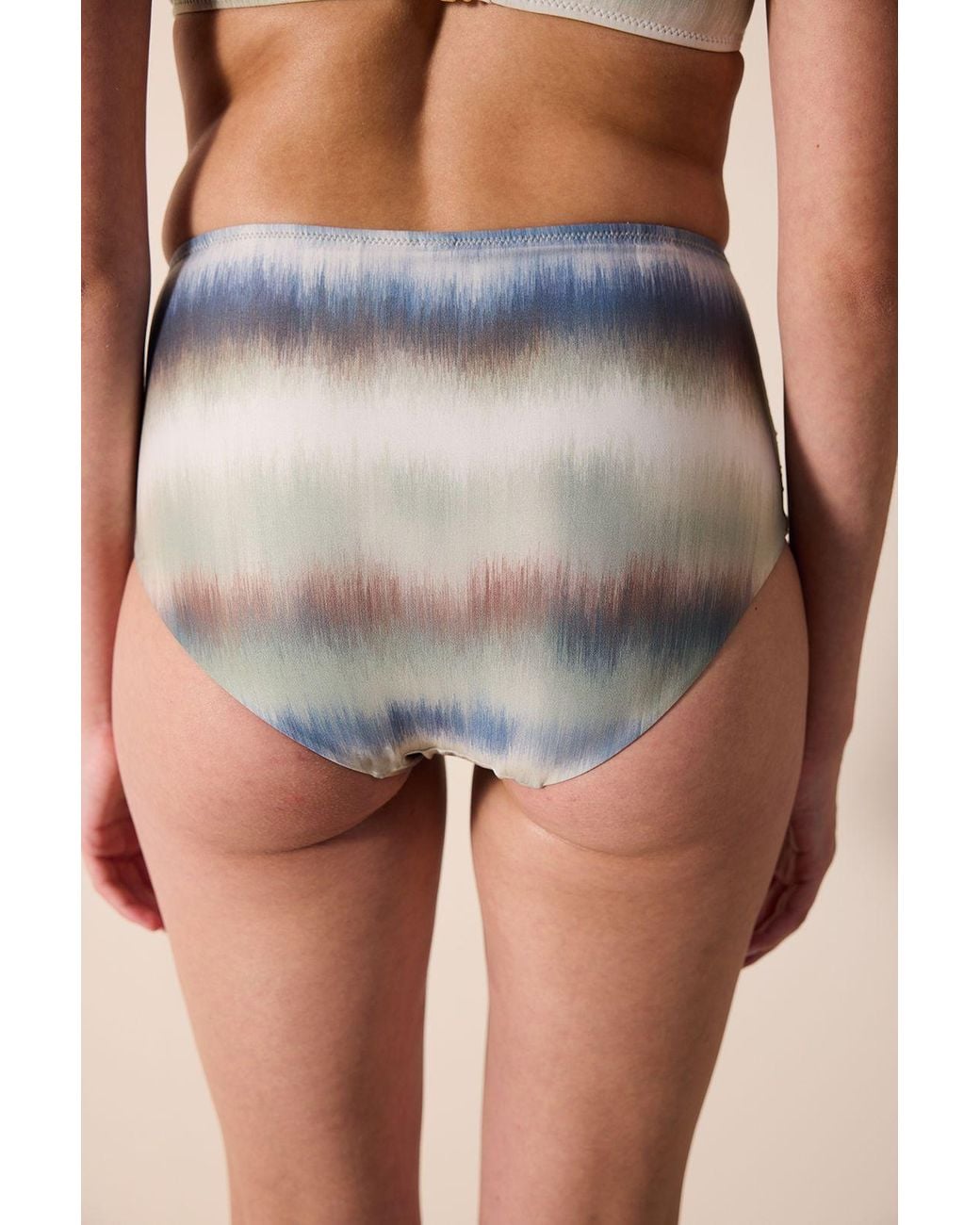 Penti Gray High-Waist Tie-Dye Shirred Bikini Bottoms