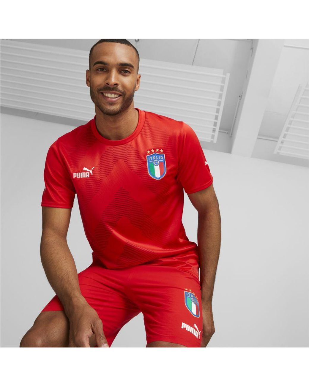 PUMA Italy Football Goalkeeper Short Sleeve Replica Jersey in Red for Men |  Lyst UK