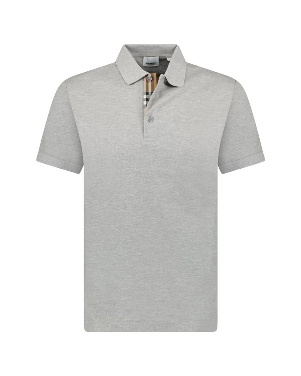 Burberry Gray Hartford Check Polo Shirt for men