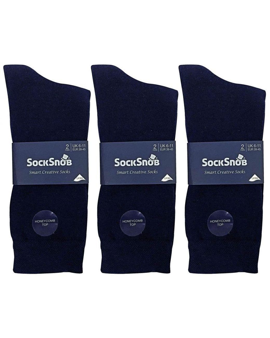 Sock Snob Blue 6 Pack Colourful Striped Patterned Dress Cotton Socks for men