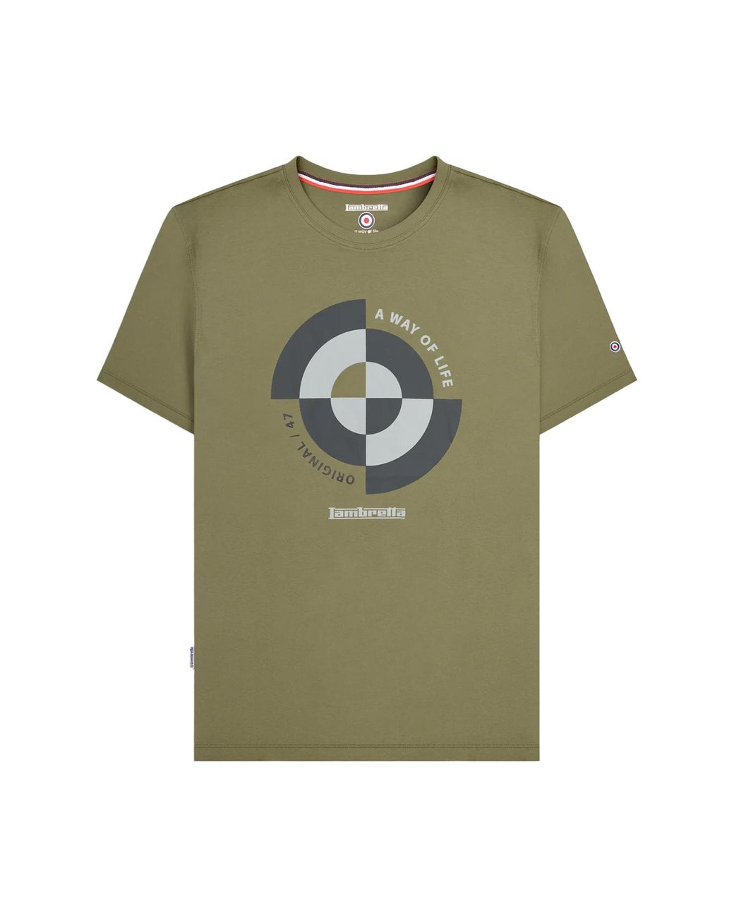 Lambretta Green Target Quadrant Big & Tall T-Shirt Cotton for men