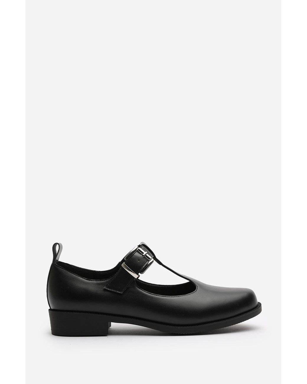 Where's That From Black Wheres 'Piper' Extra Wide Fit Mary Jane Loafers With Buckle Strap
