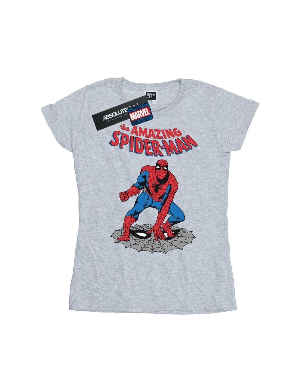 Marvel White Ladies The Amazing Spider- Cotton T-Shirt (Sports)