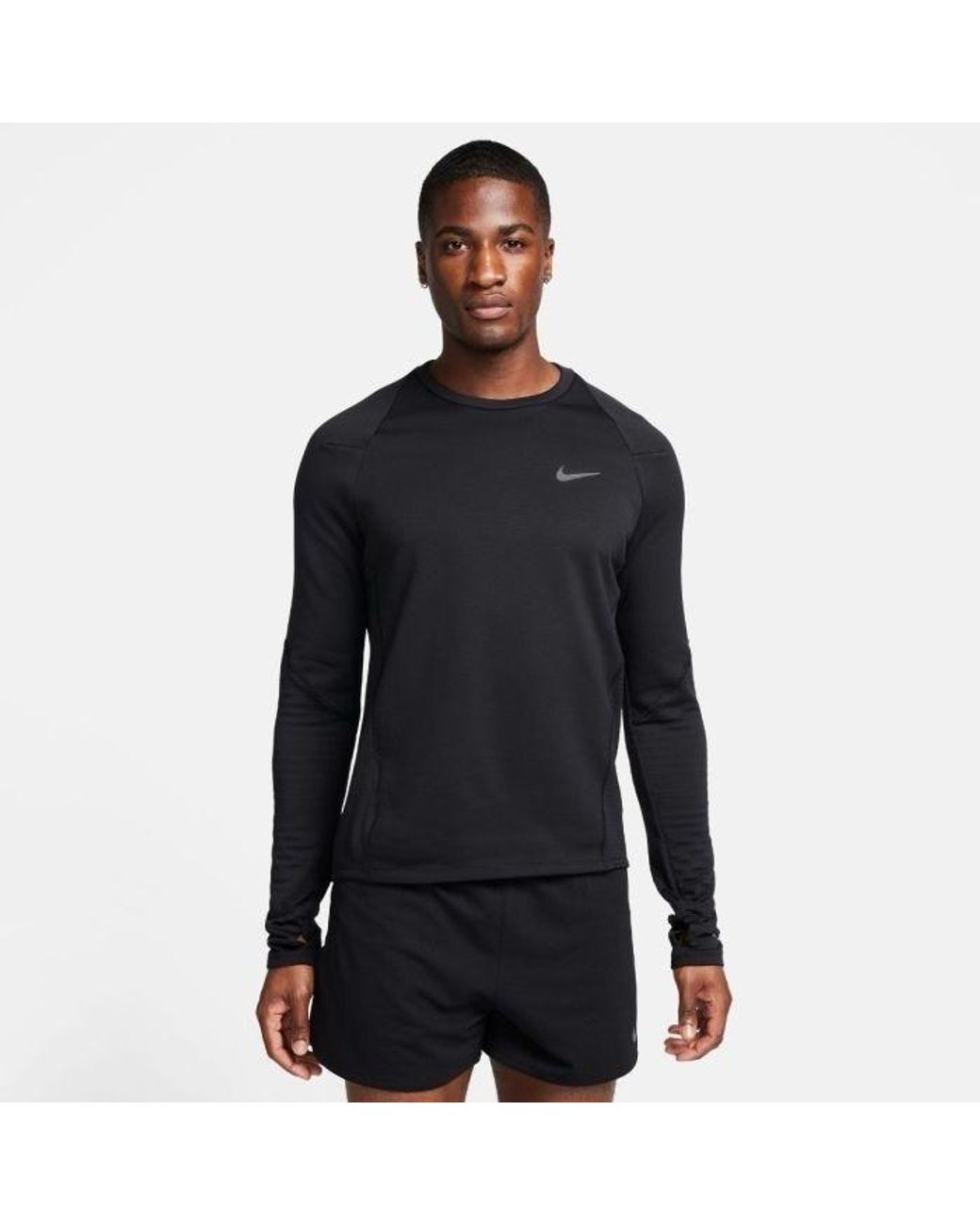 Nike Black Therma Fit Element Long Sleeve Crew Top for men