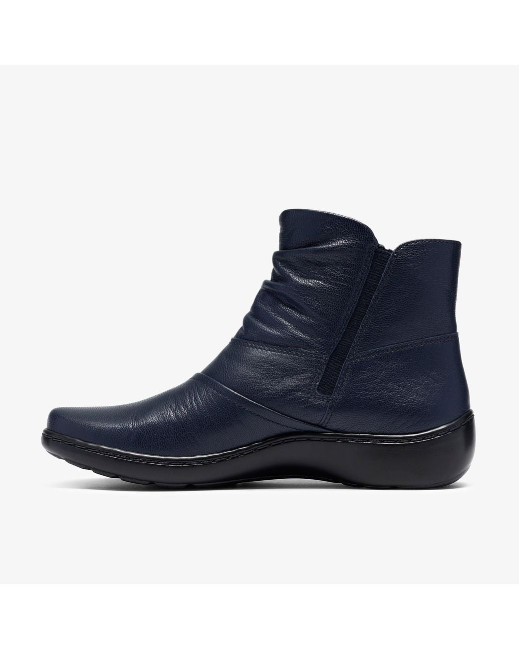 Clarks Blue Cora Pace Leather Boots