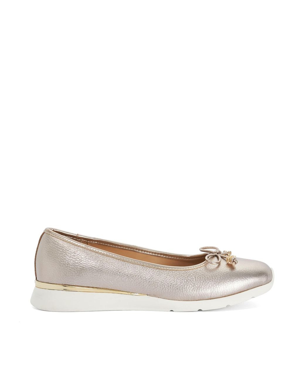 Dune White Highline Casual Ballet Flats