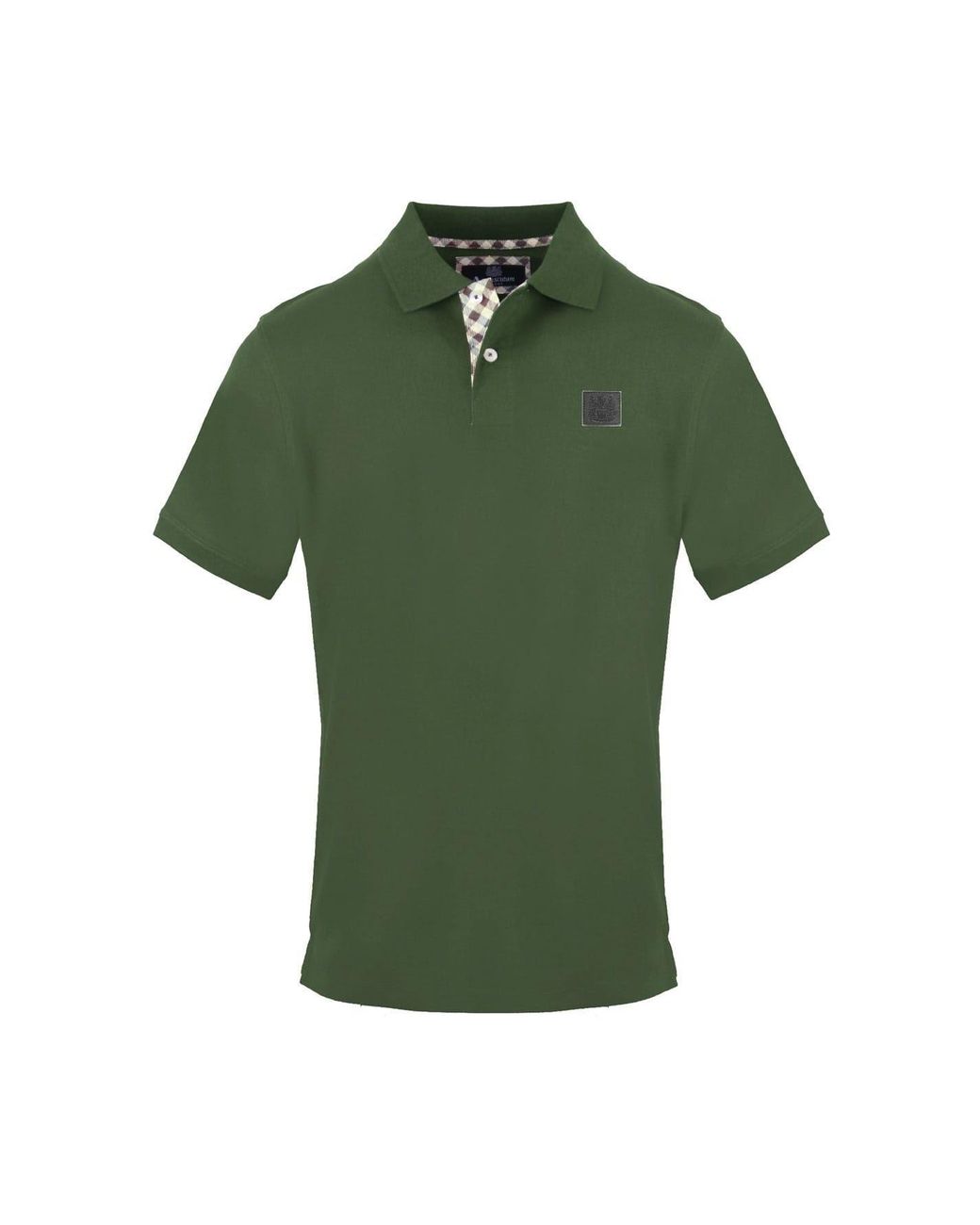 Aquascutum Green Collared Neck Short Sleeve Polo Shirt for men