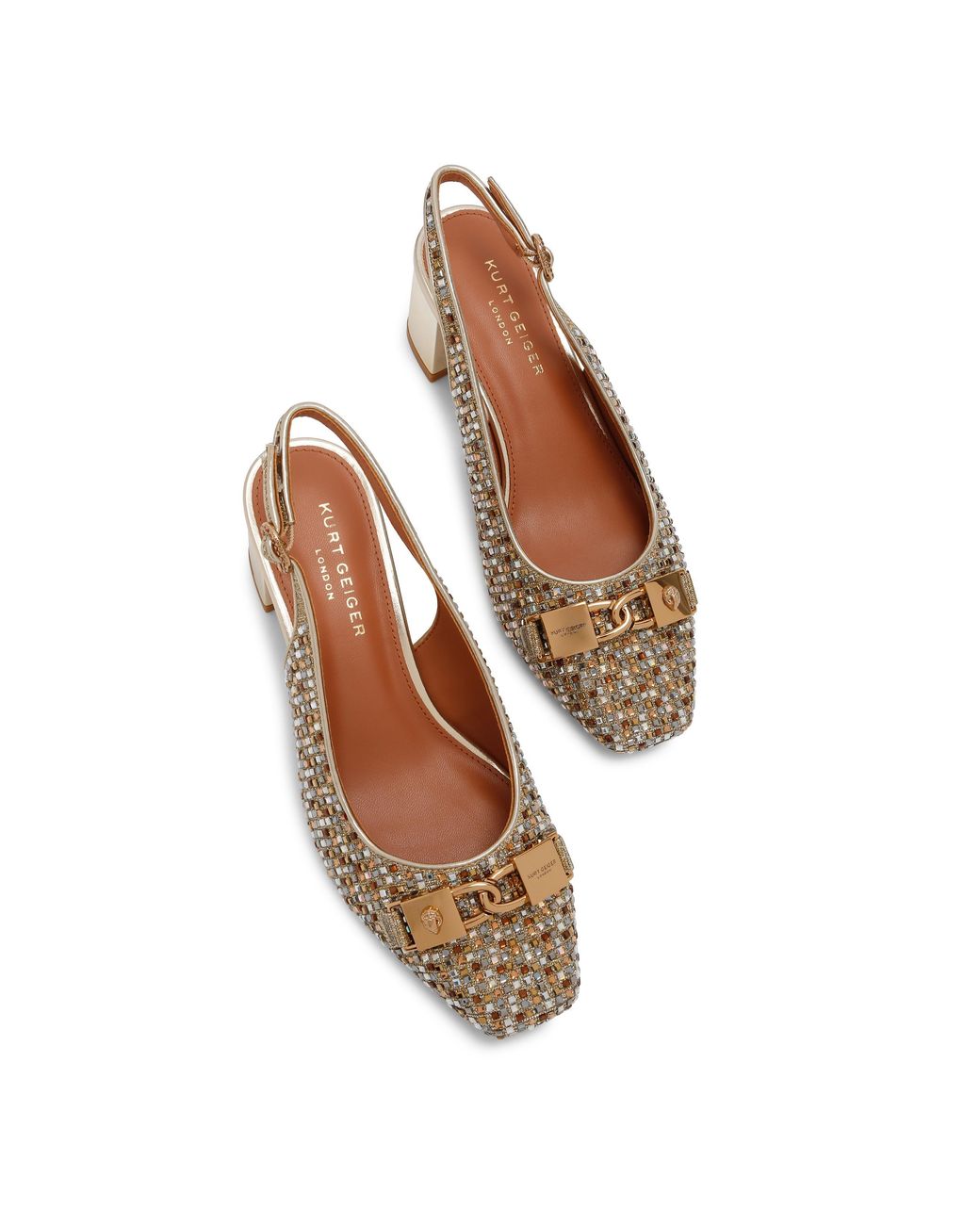 Kurt Geiger Metallic Kingsley Block Heel Heels