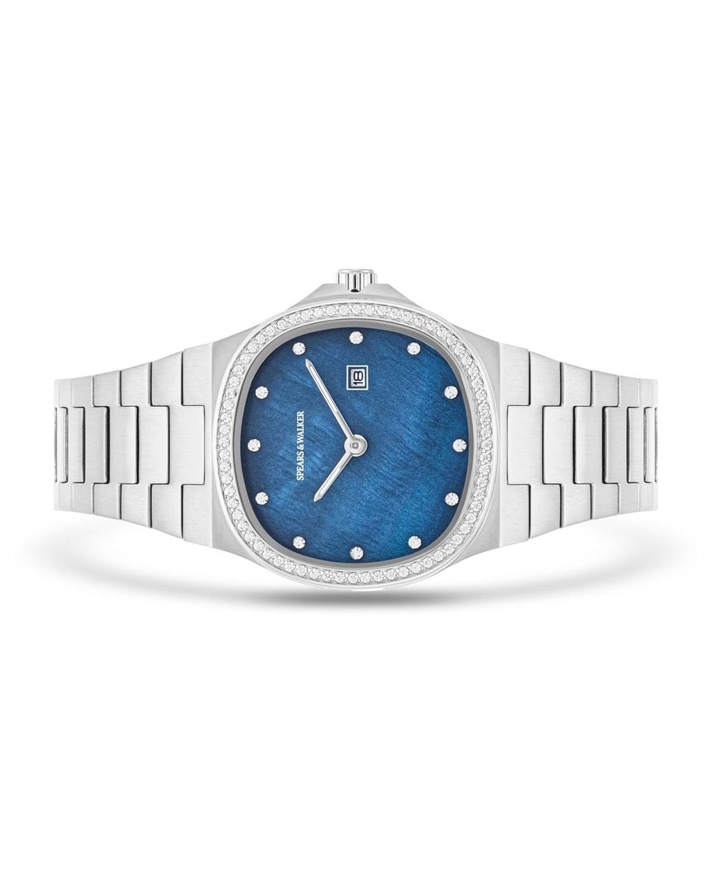 Spears & Walker Blue Stainless Steel Watch Approx. 31.2 Mm
