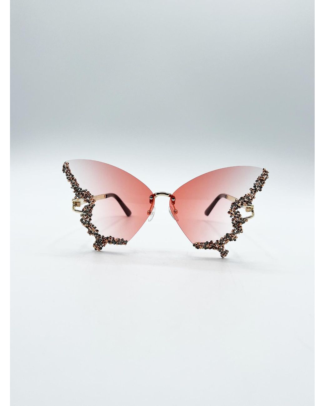 SVNX Gray Butterfly Lens With Crystal Detail