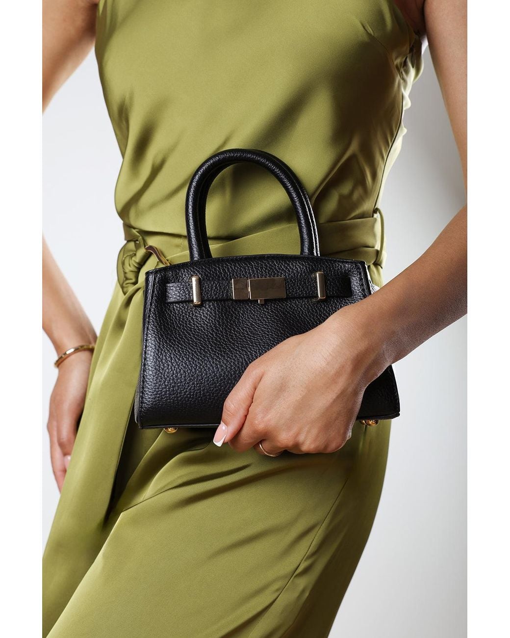 Where's That From Green Wheres Gavira Belt Lock Detail Mini Grab Bag