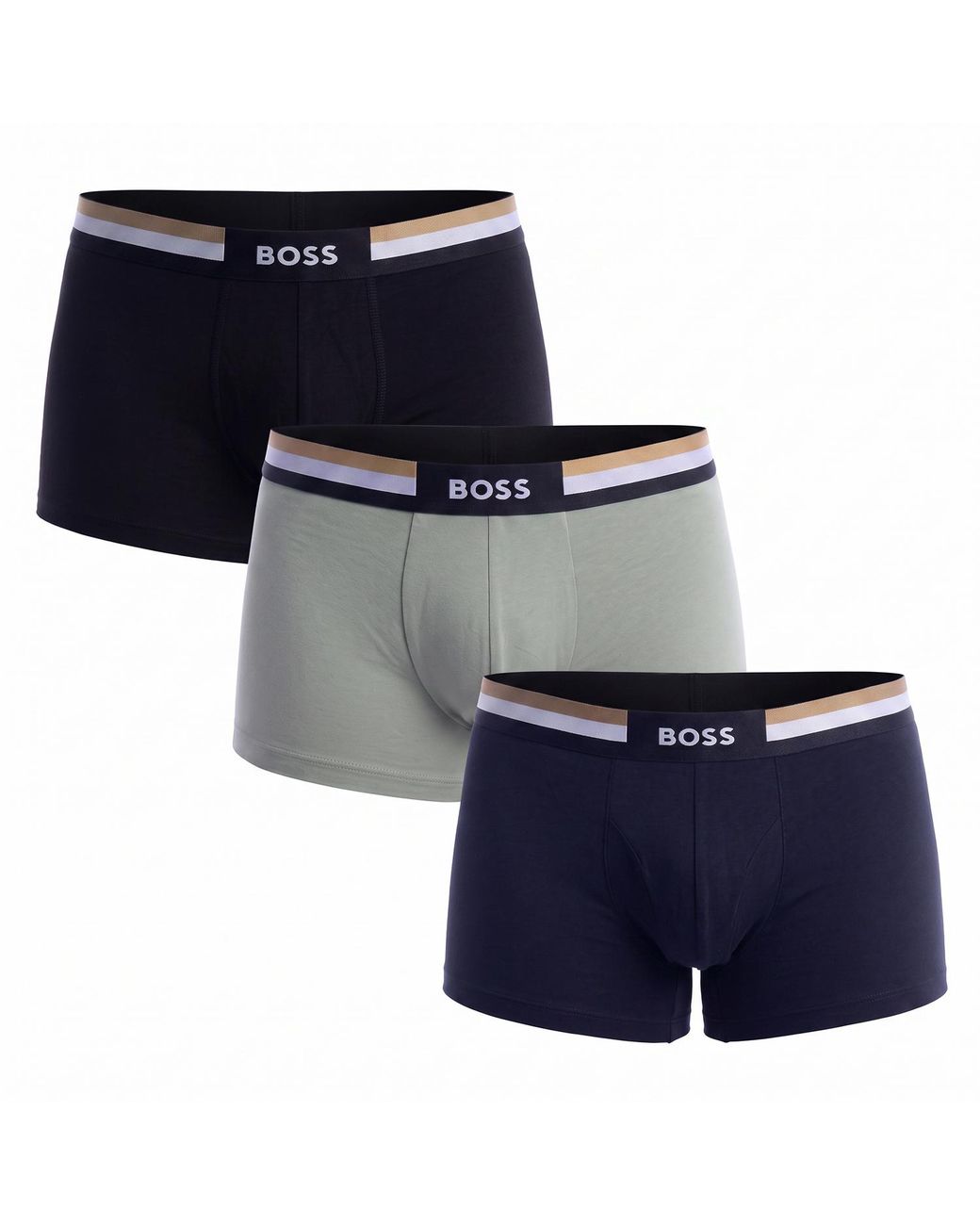 Boss Blue Pack Of 3 Cotton Boxer Shorts 50516542 for men