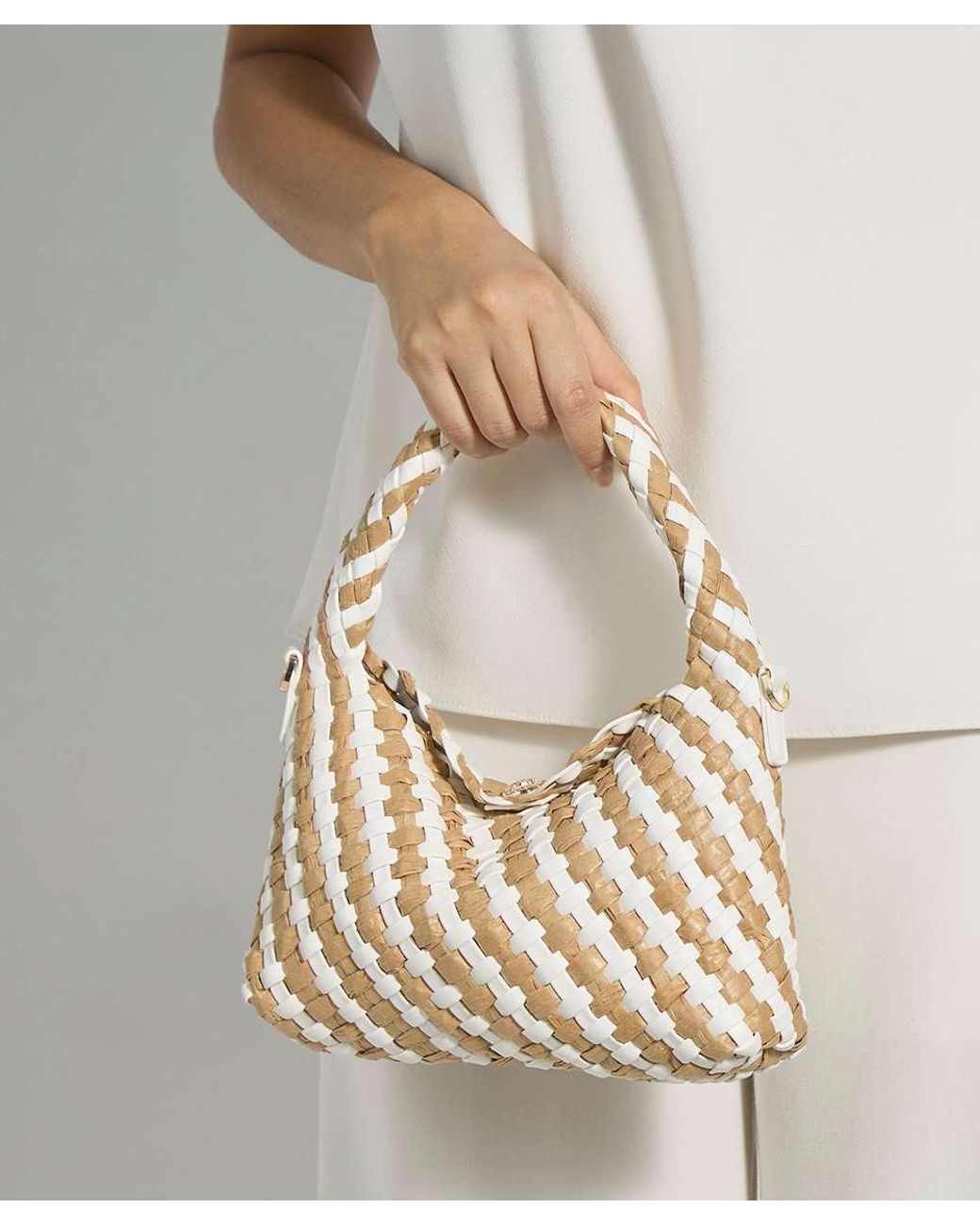 Dune Metallic Dinkydeliberate Mini Woven Grab Bag