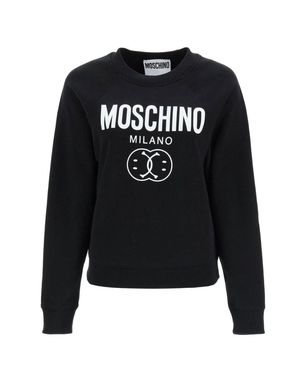 Moschino Black Milano Double Smiley Jumper Cotton