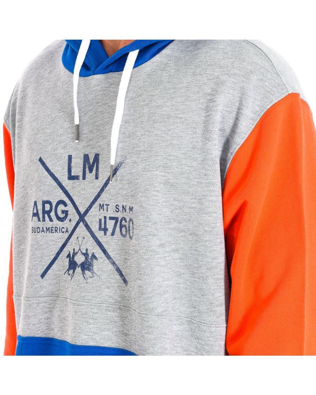 La Martina Blue Hoodie Tyf310-Fp538 for men
