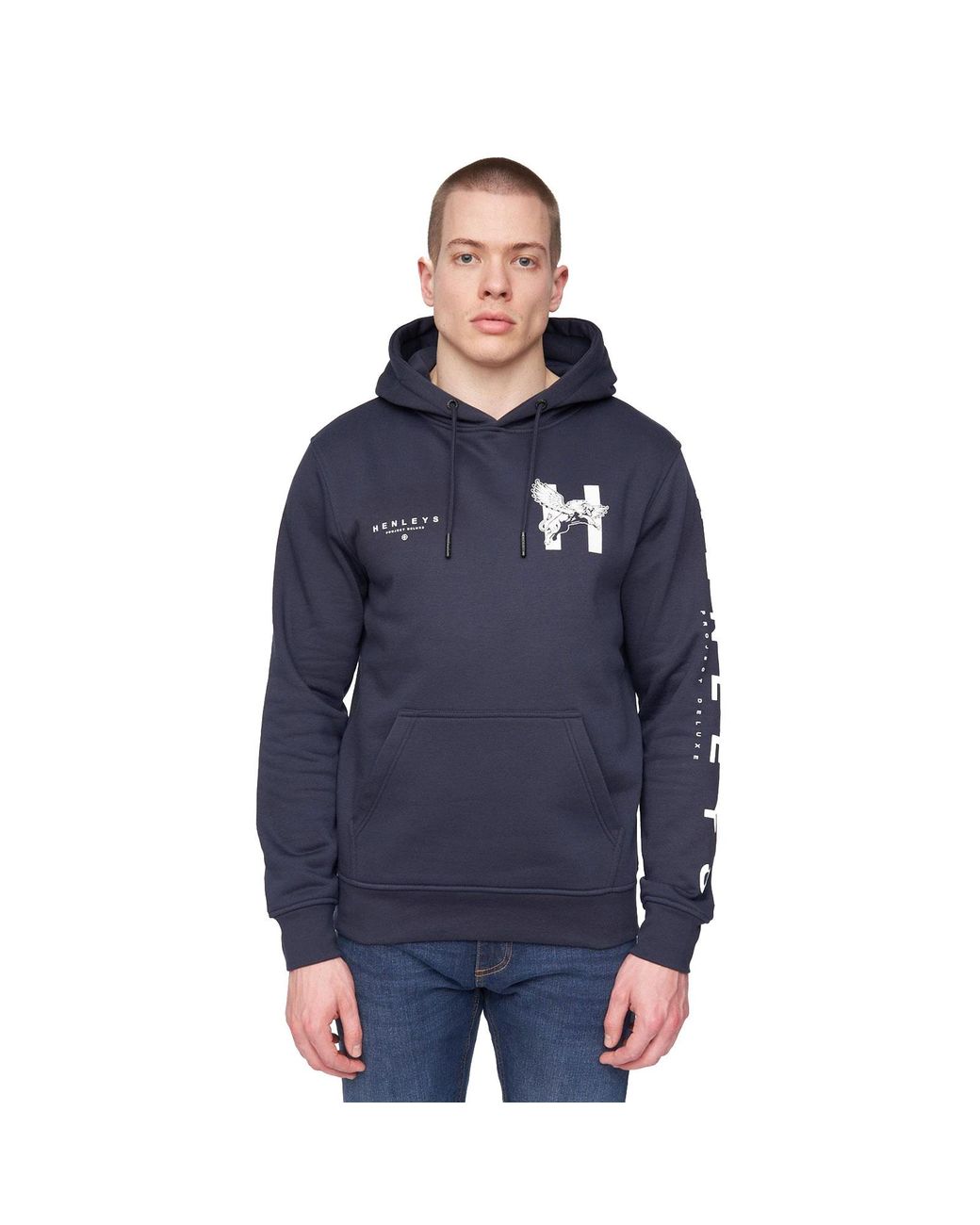 Henleys Blue Kilhen Hoodie for men