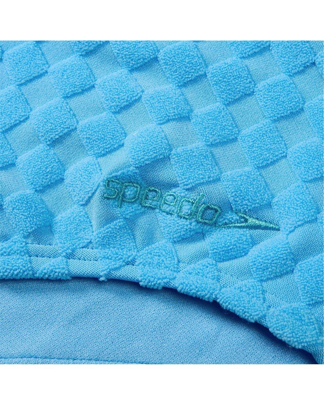 Speedo Blue Ty C Out Textured Checkerboard Swimsuit