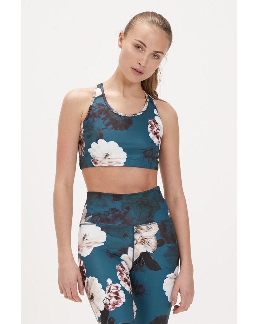 Sosandar Blue France Racerback Sports Bra
