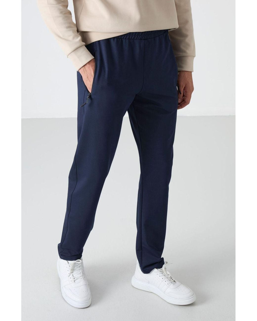 TOMMY LIFE Blue Regular Fit Straight-Leg Sweatpants for men