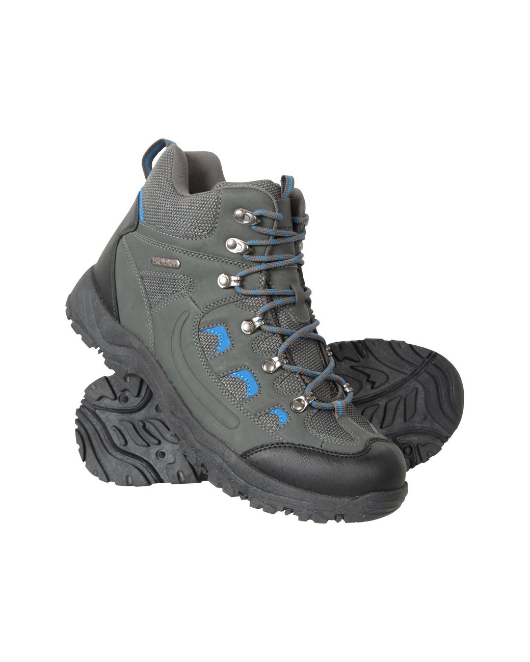 Mountain Warehouse Blue 'Adventurer' Isodry Boots Cushioned Footbed Breathable Waterproof Hiking Shoes for men